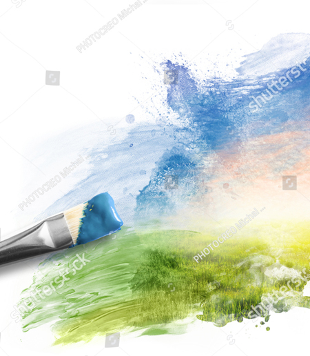 Contact: Biblical Mental Health offers peace. Painting of peaceful blue and green